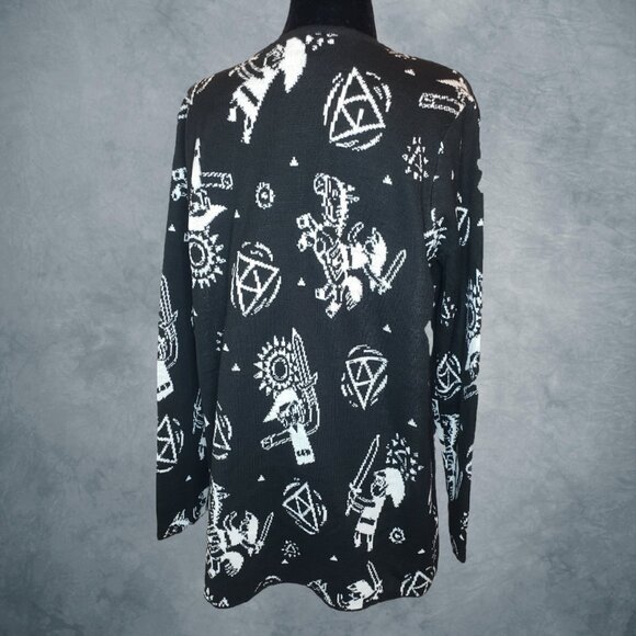 The Legend of Zelda Tloz Sweater Cardigan Black & White Hot Topic Medium - Picture 2 of 8